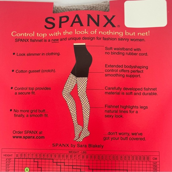 NWT SPANX Extended Control Top Nude Fishnets Fishenet Stockings Tights Size B - Picture 7 of 8